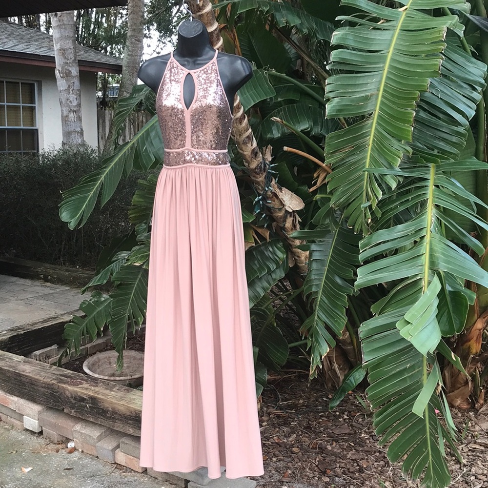 Morgan and Co. sequin bodice gown